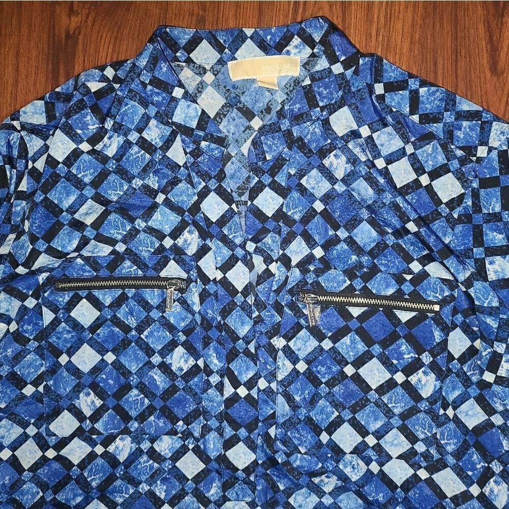 MICHAEL Michael Kors | Blue Diamond Button Down - Picture 3 of 4